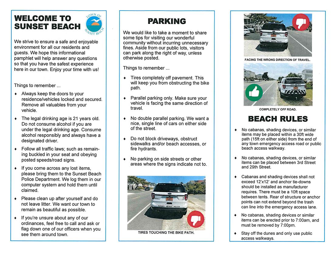 Sunset Beach NC Parking Rules